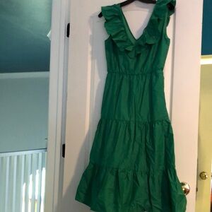 Green Ruffled Women's Dress
